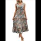 thumbnail image 2 of Vestido de Verano para Mujer, Estilo Bohemio, Informal, con Lazo Frontal y Estampado Floral, para Playa y Verano. Azul Neblina M, 2 of 6