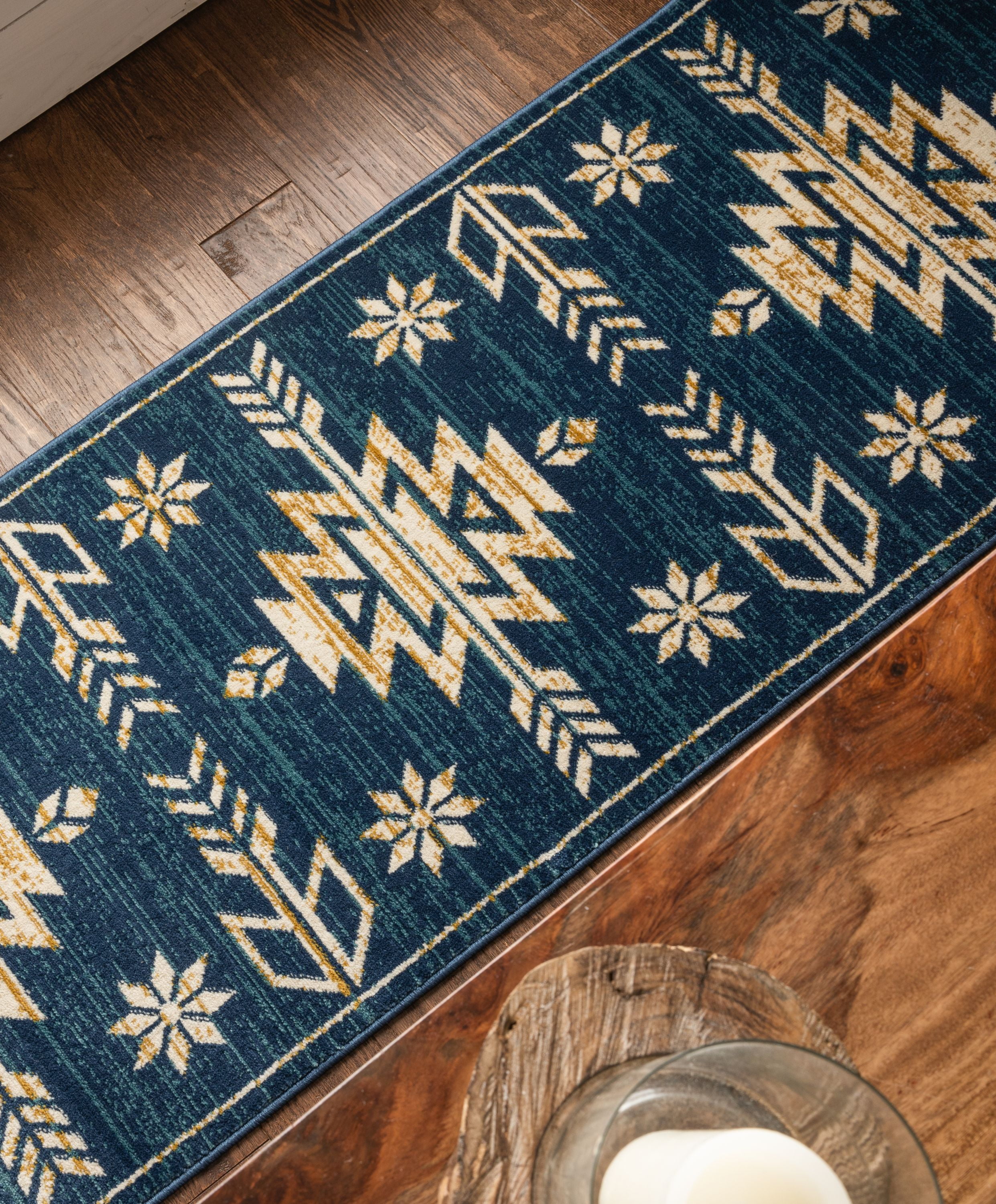 Well Woven Tulsa Canton Southwestern Tribal Bohemian Blue 2'3" x 7'3" Runner Rug