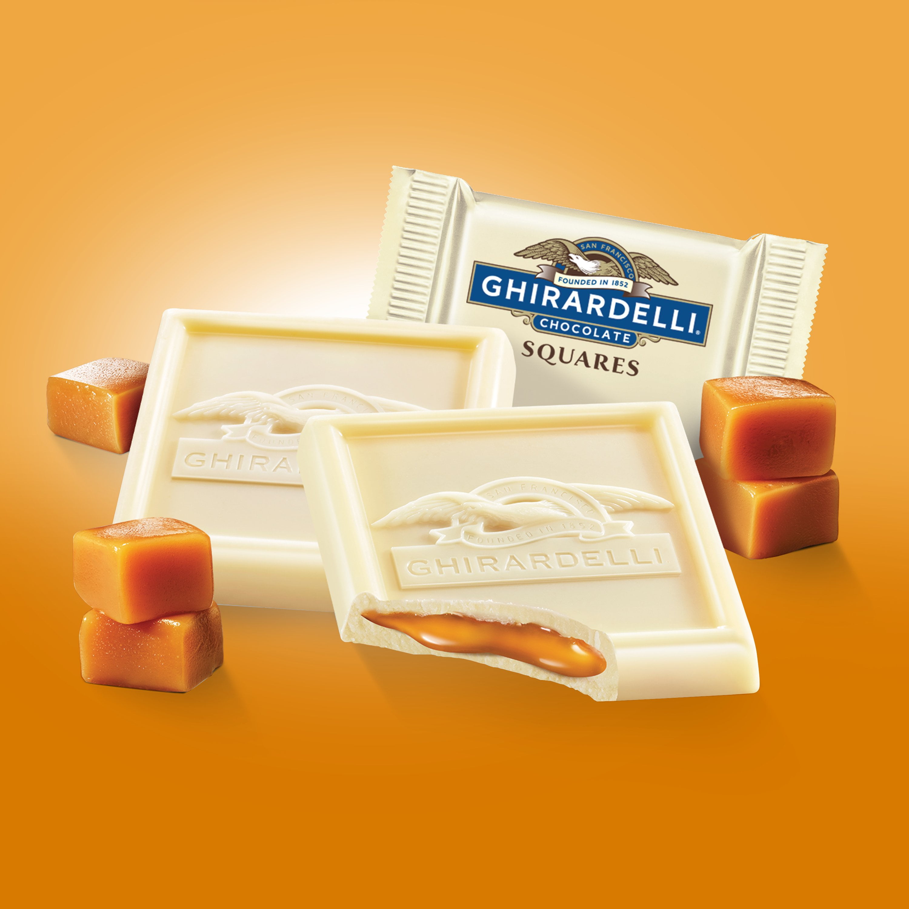 Ghirardelli White Chocolate Caramel Squares - 5 oz (Pack of 2)
