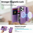 thumbnail image 6 of for iPhone 14 Pro Max Detachable Wallet Case with Card Holder, 2 in 1 PU Leather Flip Folio Case with RFID Blocking Magnetic Stand Removable Shockproof Phone Cover with Ring Holder, Purple, 6 of 11