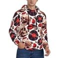 thumbnail image 2 of Xecao record lips Skull Pattern Men's Adult Pullover Hoodie,Hooded Sweatshirt-4X-Large, 2 of 7