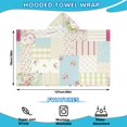 thumbnail image 2 of Pioneer Flower Floral Print Pattern Hooded Bath Towel，50"x30" for Ages 3 To 12 Kids, Quick Dry Lightweight Soft Microfiber Hood Beach Towel Cover Up for Kids, 2 of 7
