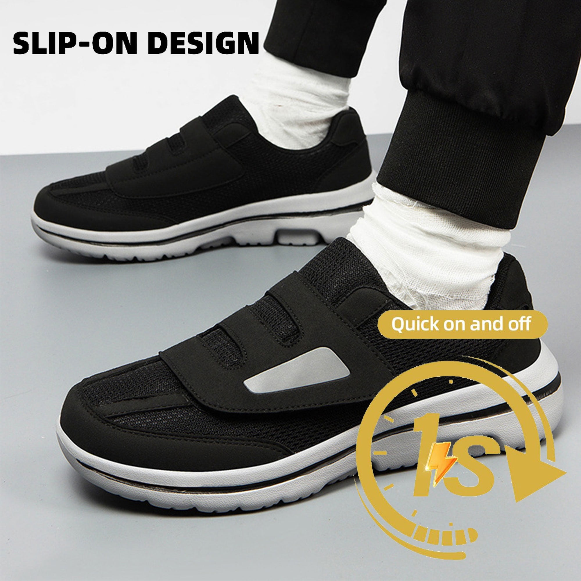 Diabetic Shoes for Men and Women Extra Wide Width Adjustable Sneakers for Swollen Feet Soft Sole Orthopedic Slip On Walking Shoes with Velcro Strap Comfortable Lightweight