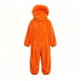 thumbnail image 5 of Halloween Pumpkin Onesie Adult and Kids Plush Fleece Hooded Funny Cozy Pajamas Jumpsuit Thickened Casual Loungewear Outfits 140, 5 of 6