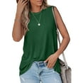 thumbnail image 5 of Bovemsi High Neck Tank Tops for Women Loose Fit Sleeveless Top Summer Clothes Womens Tunic Tops To Wear with Leggings, Green Women's Summer Tank Tops, S, 5 of 8
