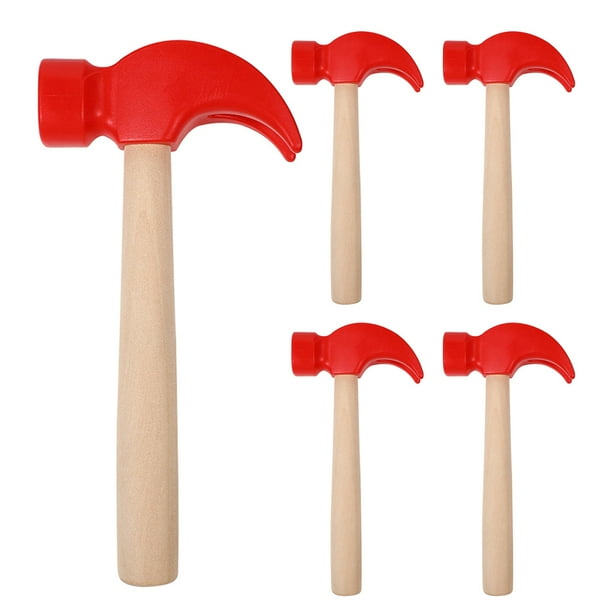 piezas de martillos de madera para niños Montessori, juguete de motricidad fina, herramientas de construcción para niños pequeños, juguete de martilleo de madera de simulación, color rojo