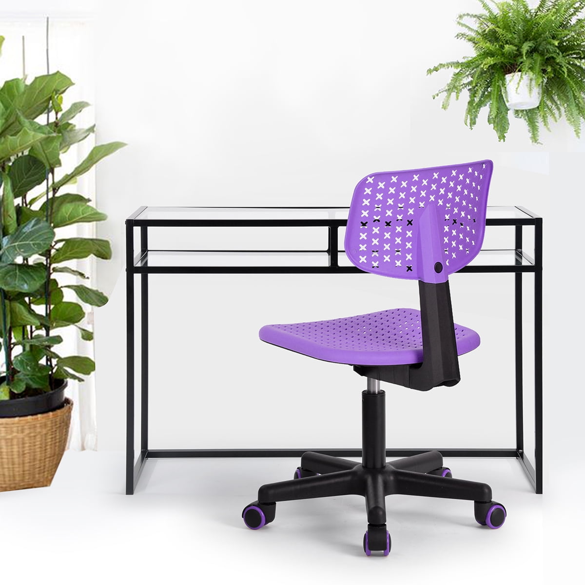 Kepooman Office Chair, Mid-Back Desk Chair with Ergonomic Back Support, Mesh Computer Chair, Purple Kepooman Office Chair, Mid-Back Desk Chair with Ergonomic Back Support, Mesh Computer Chair, Purple