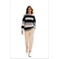 thumbnail image 3 of NAYTOAO Women's Striped Crew Neck Knit Sweater, Long Sleeve Relaxed Fit Pullover Sweater for Daily Casual Wear, 3 of 6