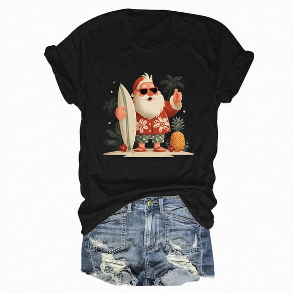 Drie Womens T Shirt Fall Tops Short Sleeve Fashion School Teachers Clothes 2025 Vacation Trendy Christmas Crew Neck T Shirts for Women Black,XXL