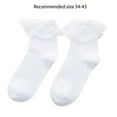 thumbnail image 3 of Milue Women Lolita Ruffle Frilly Socks Black White Princess Cotton Ankle Lace Hosiery, 3 of 21