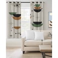 thumbnail image 2 of Navy Bohemian Blackout Curtains, Light Blocking Print Window Curtains, Geometric Abstract Stripes Vintage Beige Thermal Insulated Window Drapes for Living Room Kitchen Cafe 2 Panels, 84"W x 63"L, 2 of 9