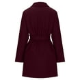 thumbnail image 5 of UPPADA Womens Wool Pea Coats Winter Wool Blend Trench Pea Coat Elegant Notched Collar Solid Color Mid-Length Double Breasted Slim Fit Overcoat Wine,M, 5 of 5
