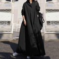 thumbnail image 1 of Robe Femme, Mode Printemps Couleur Unie Col Rabattu Manches Longues Bouton Poche Robe Maxi Décontractée Ample, 1 of 8