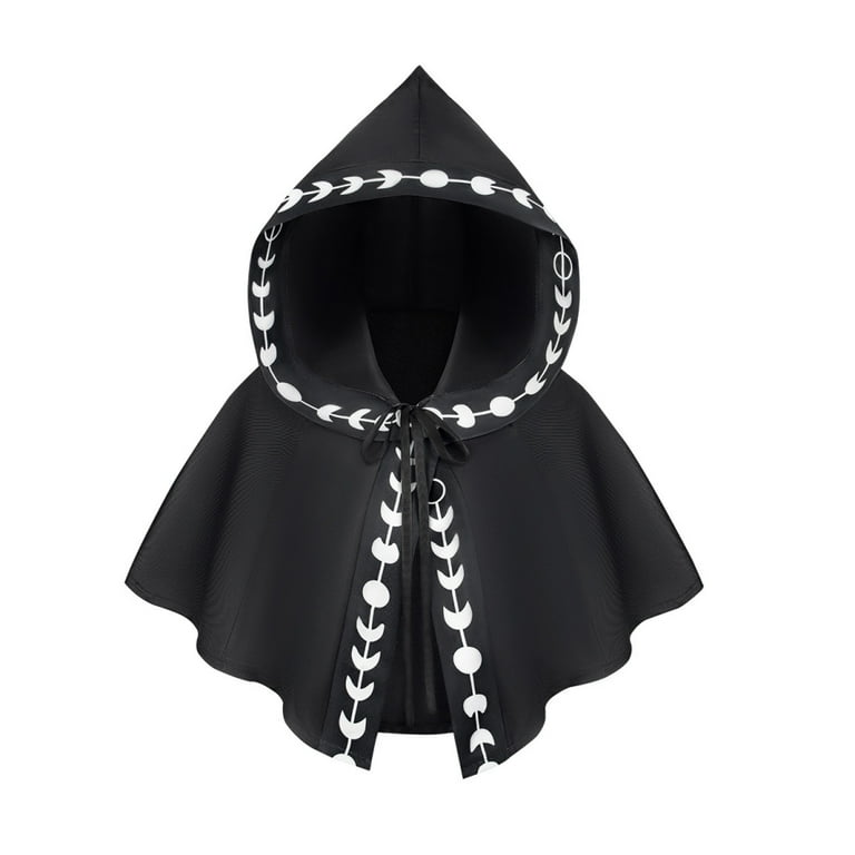 Medieval Cowl Hooded Cloak Halloween Poncho Wicca Cosplay