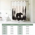 thumbnail image 5 of Black Bear No Hook Shower Curtain with Snap in Liner, Vintage Forest Cabin Animals Silhouette Double-Layer Waterproof Fabric Shower Curtains for Bathroom Hotel Bathtub, Mesh Top 54"x78", 5 of 9