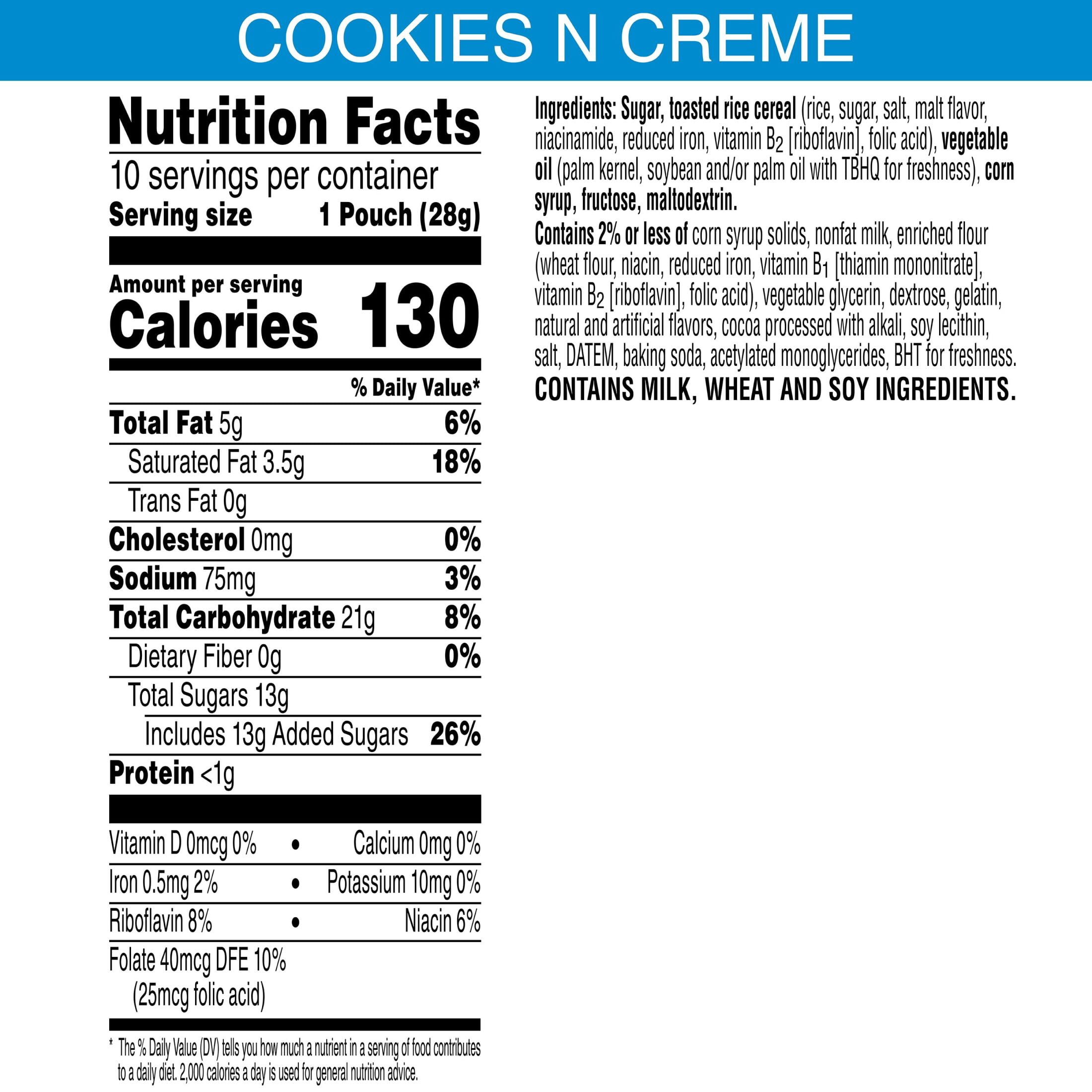 Rice Krispies Treats Poppers Cookies'n'Creme Marshmallow Breakfast Bites, 10 oz, 10 Count