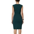 thumbnail image 3 of INSPIRE CHIC Robe Fourreau pour Femme Col Plissé Crayon Tenue de Travail Robes S Vert, 3 of 6