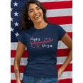 thumbnail image 2 of Happy Independence Day Text Shaped T-Shirt Women -Smartprints Designs, Female x-Large, 2 of 4