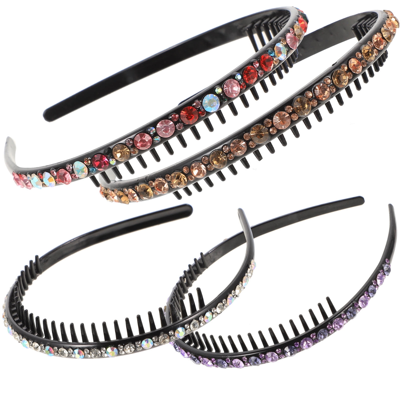 Multicolor Resin Teeth Comb Hair Hoop Headband for Women Gentle Stylish Amazon.com : JOBAND 4-Pack Multi-colored Resin Teeth Hair  main image 2