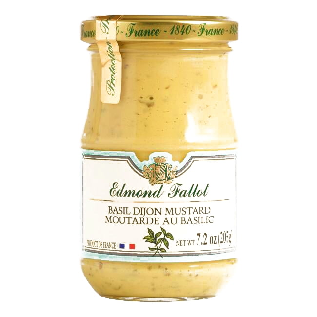 Edmond Fallot Basil Dijon Mustard 1.2 oz each (5 Items Per Order, not per case)