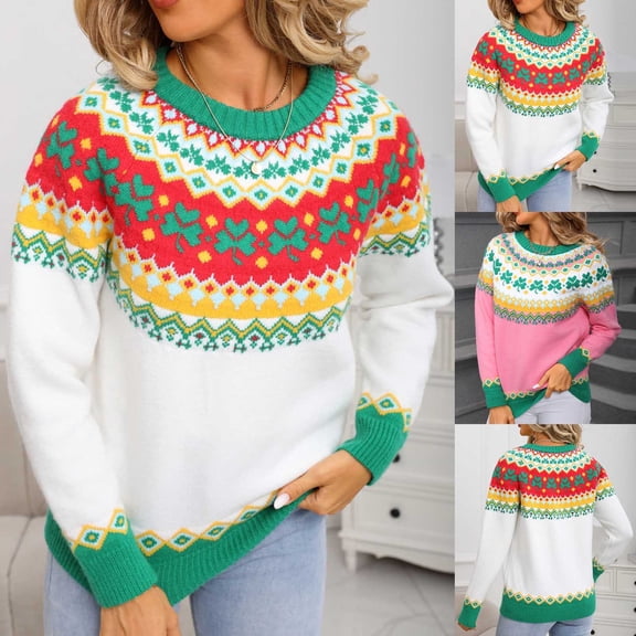 THDHVS Long Sleeve Shirts for Women,Womens Long Sleeve T Shirts,Women Knit Sweater with Round Neck andLong Sleeve for Casual Comfortable andVersatile Style Pink L