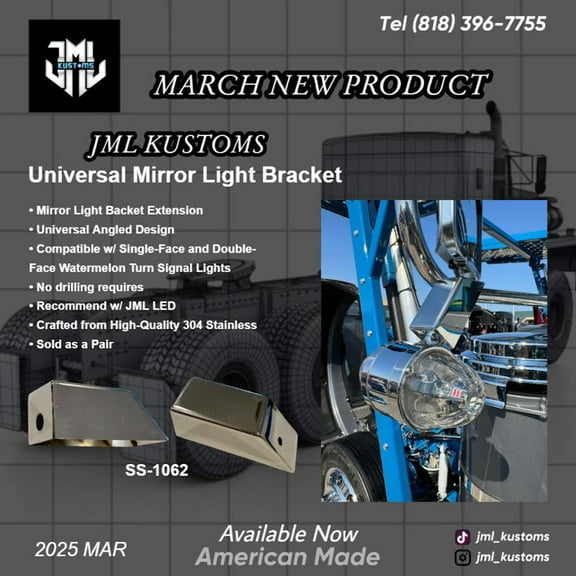 JML Kustoms – Universal Angled Mirror Brackets