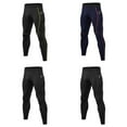 thumbnail image 4 of Men Compression Workout Pants Quick Dry Men's Tight High-elastic Running Trousers with Pocket for Sports Gym (Black, M), 4 of 7