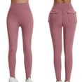 thumbnail image 4 of CLOISE Yoga Pants for Women Athletic High Waisted Petite Yoga Pants Elastic Waist Stretch Leggings Workout Leggings Pull On Soft Yoga Pants Solid Comfy Trouser Yoga Pants Pink, 4 of 4