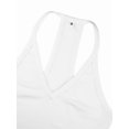 thumbnail image 4 of Workout Tops for Women Racerback Basic Tank Summer Camisole V Neck Slim Fit Ribbed Sleeveless White L, 4 of 7