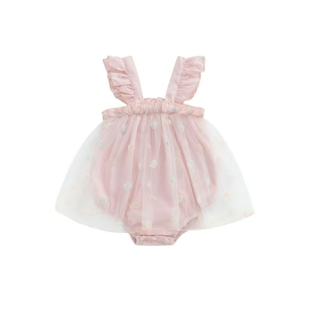 

Wassery Baby Girls Jumpsuits Sleeveless Mesh Patchwork Flower Romper 6M 12M 18M 24M Infant Girls Summer Casual Clothes 0-24M