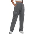 thumbnail image 1 of Gibobby Pantalones para el frío de mujer Pantalones de chándal holgados para mujer, pantalones de chándal de cintura alta con bolsillo de pierna ancha 2023(GY2,CH), 1 of 3