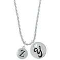 thumbnail image 1 of Delight Jewelry Silvertone Capital Letter - Z - Pebble Disc - Silvertone Script Initial Disc - Y - Charm Necklace, 20"+3", 1 of 4