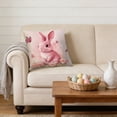 thumbnail image 6 of Under 5 Dollars! YZEGDCH Easter Rabbit Throw Pillow Covers 18"x18" Easter Couch Throw Pillow Covers Bunny Decorations for Sofa Home Decoration Easter Gift, 6 of 8