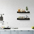 thumbnail image 4 of FungYuan Floating Shelves for Wall,20 inch Wood Wall Shelves for Bedroom,Black,Set of 2, 4 of 5