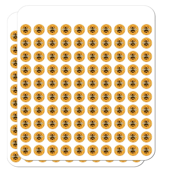 Bee on Honeycomb 1/2" (0.5") Planner Calendar Scrapbooking Crafting Clear Stickers