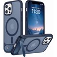 thumbnail image 1 of Funda con Soporte Magnético invisible, Delgada Mate, para iPhone 12/12 Pro, Azul, 1 of 7