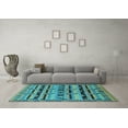 thumbnail image 3 of Ahgly Company Indoor Rectangle Oriental Light Blue Industrial Area Rugs, 2' x 4', 3 of 4