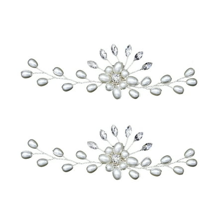 

2PCS Bridal Pearls Crystals Shoe Clips Rhinestones Shone Buckles Wedding Shoe Accessories for Women Party