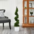 thumbnail image 3 of Nearly Natural 4' Plastic Cypress Spiral Artificial Topiary, Green, 3 of 4