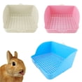 thumbnail image 1 of Flmtop Pet Cat Rabbit Toilet Mesh Square Potty Trainer Rat Hamster Corner Litter Box Blue, 1 of 9