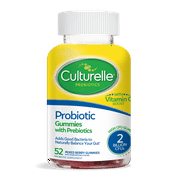 Culturelle Probiotic Gummies with Prebiotics, 2 Billion CFUs Gummies, Berry, 52 Count
