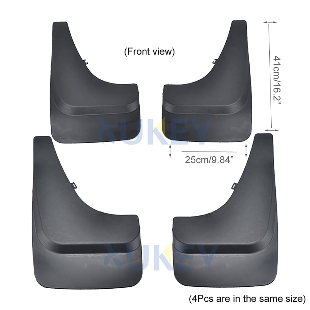16.2''X 9.8" 4pcs Universal Front Rear Mud Flaps Splash Guard Mudguards Black For Pick-up Truck & Van, SUV