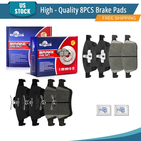 YXPCARS 8PCS Front & Rear Ceramic Brake Pads(BD1645 D1564) for Ford Escape 2013-2016 1.6L AWD & 2.0L Engine Models ONLY Transit Connect 2014 Models with Long Wheelbase (120.6") 2015 All Models