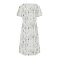 thumbnail image 5 of Levmjia Womens Summer Dress Casual V Neck Floral Short Sleeve Slim Fit Polyester Comfortable Vacation Beach Party Work Multi Colors, 5 of 7