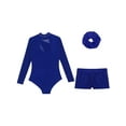 thumbnail image 4 of iiniim Girls Gymnastics Leotard with Shorts and Hairband Long Sleeve Ballet Tumbling Dance Unitard Navy Blue 10, 4 of 7