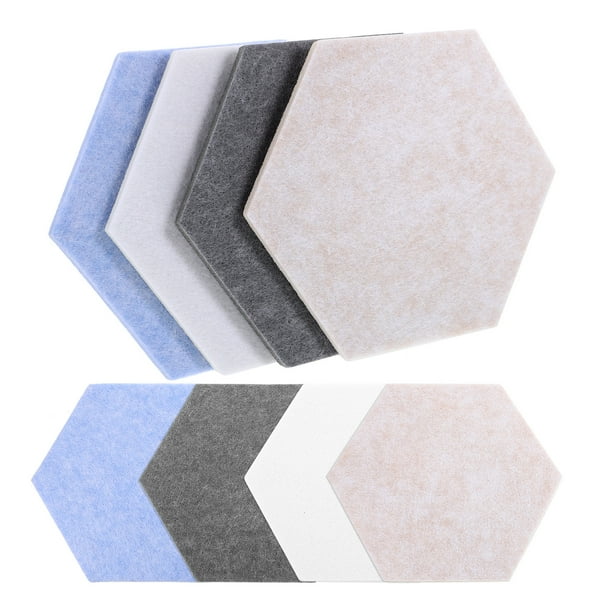 WORGEOUS 8pcs tablas de boletín de fieltro hexágono sintió pegatinas de pared hexágono nota adhesiva para fantos baldosas de pared