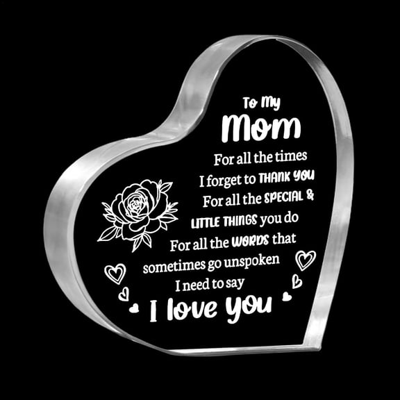 Acrylic Heart Ornament, Mother's Day Table Decor, Acrylic Sign Decor, Heart-shaped Tables Centerpiece, Desk Keepsake for Mothers