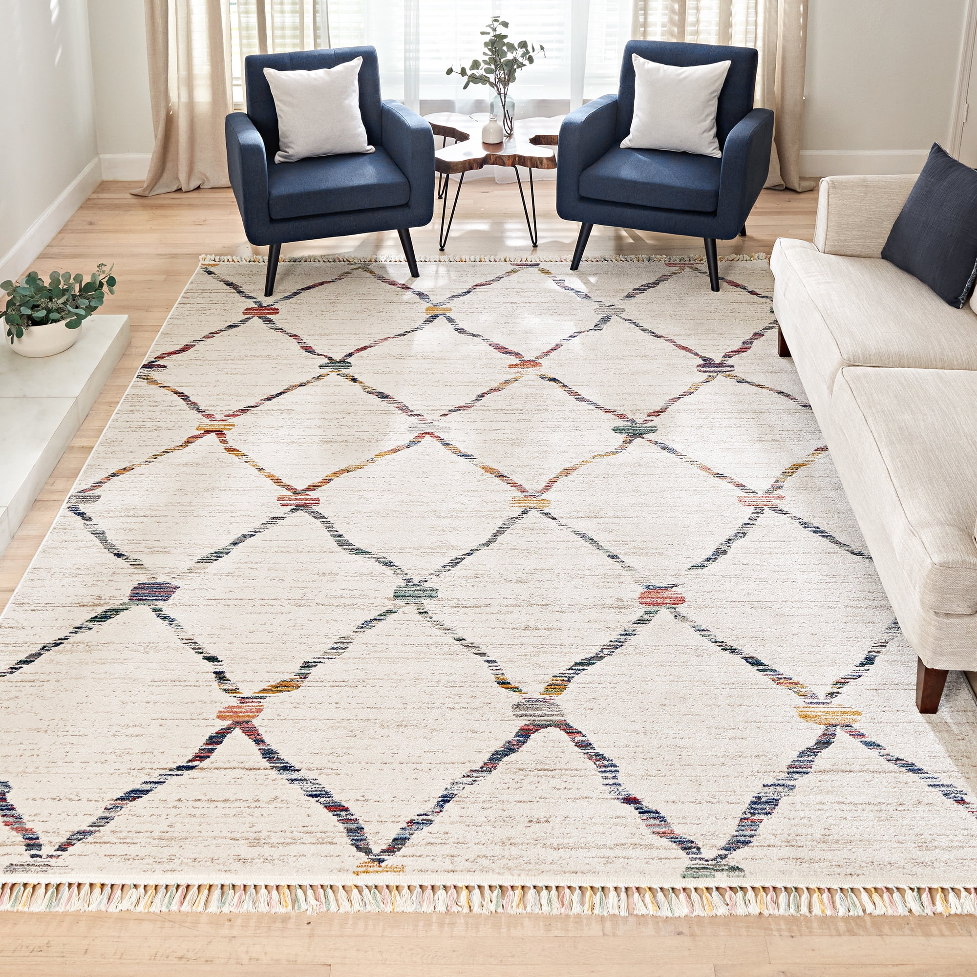 Gertmenian Amiens Dieppe Modern Geometric Cream Indoor Area Rug, 6x9