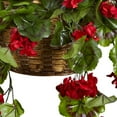 thumbnail image 5 of Nearly Natural Decorative Plastic Artificial Geranium Hanging Basket, Red, 5 of 5