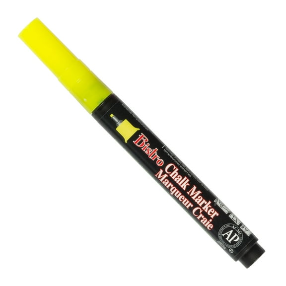 Marvy Uchida Extra Fine Point Chalk Marker, Neon Yellow, 1/Pack
